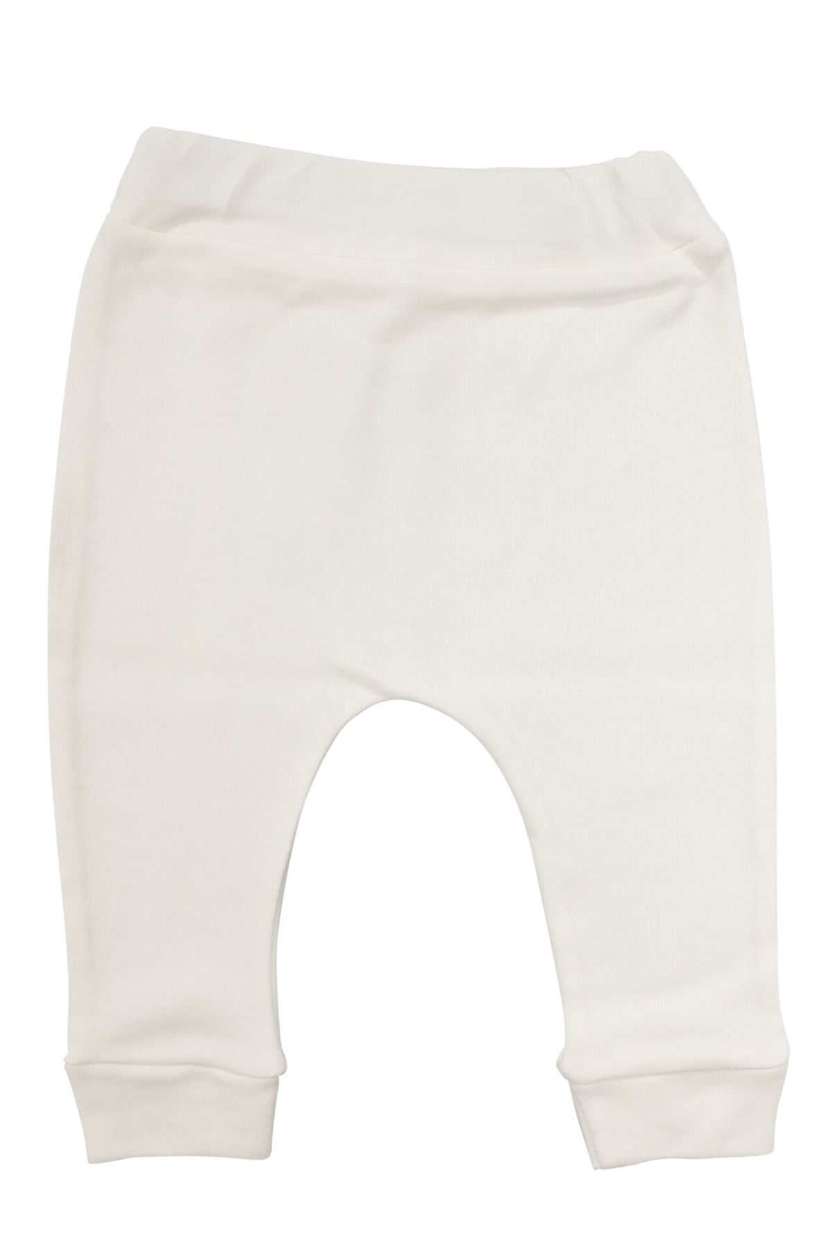 Unisex Ekru Motor Çalıştı Bez Getir Baskılı Manşetli Tek Alt