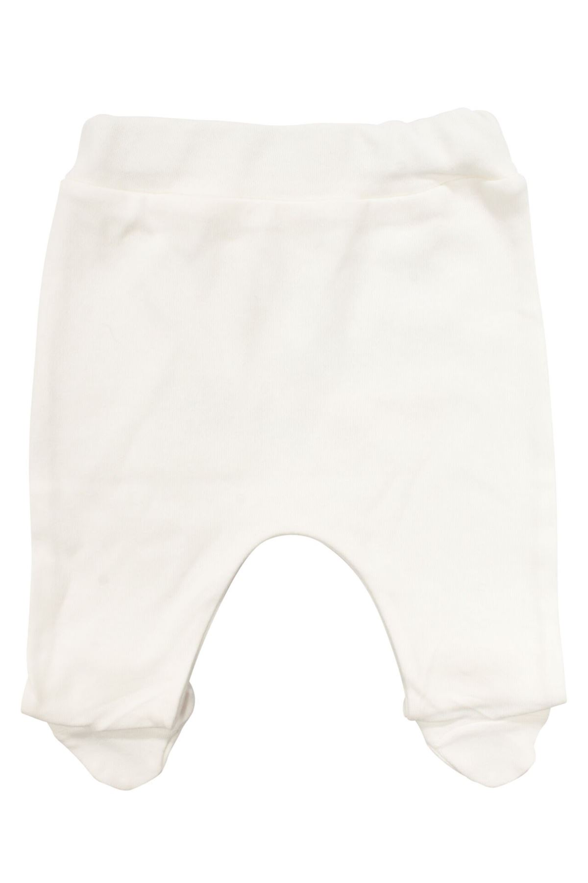 Unisex Ekru Motor Çalıştı Bez Getir Baskılı Patikli Tek Alt