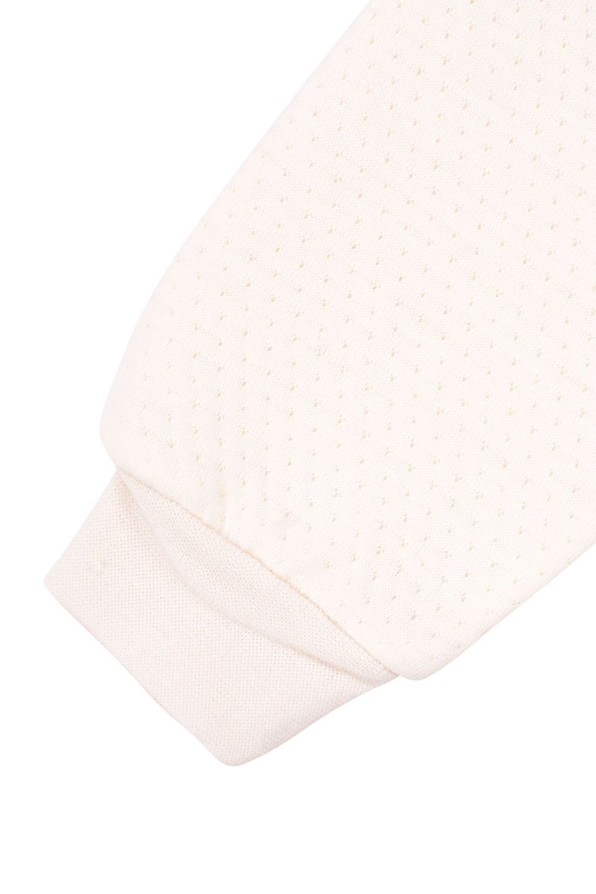 Kız Bebek Ekru Kapitoneli Kapüşonlı Çıtçıtlı Me Nakışlı Hırka