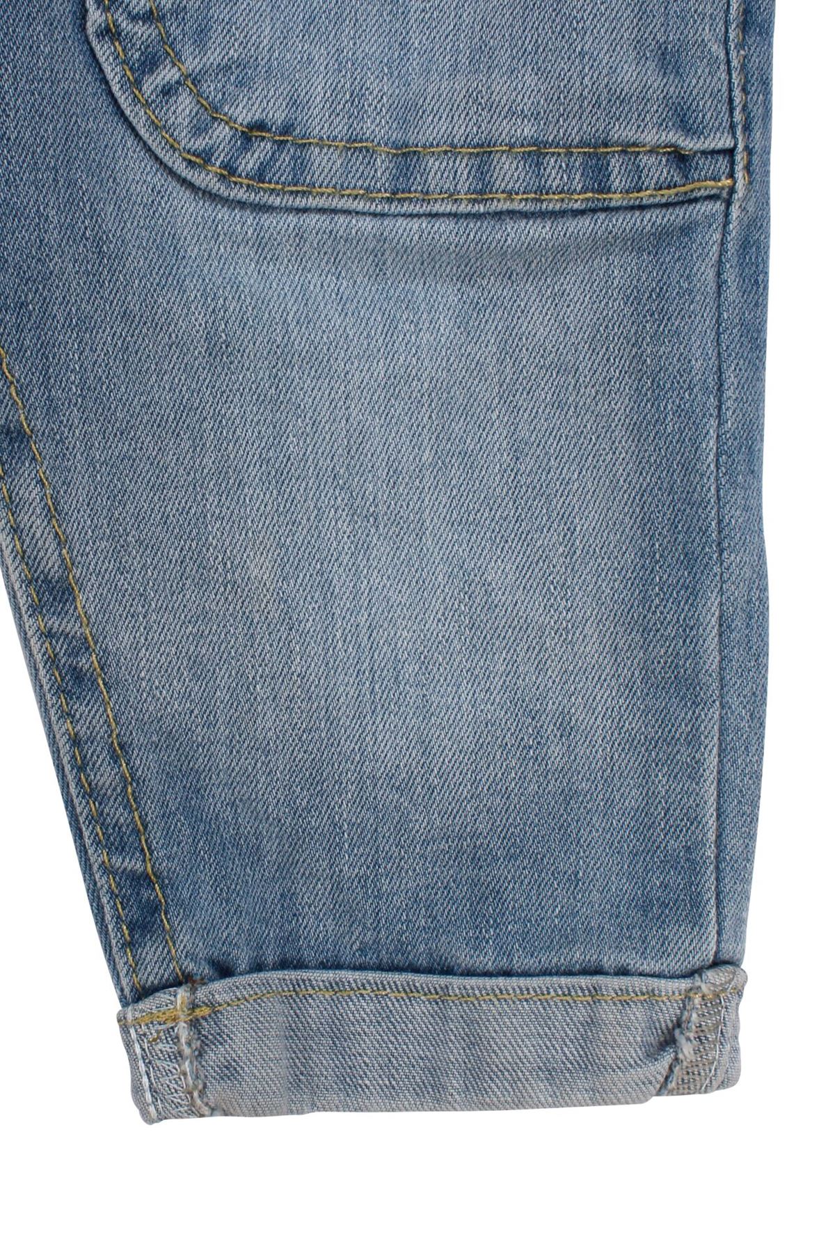 Kız Çocuk Düğmeli Kot Salopet Tulum