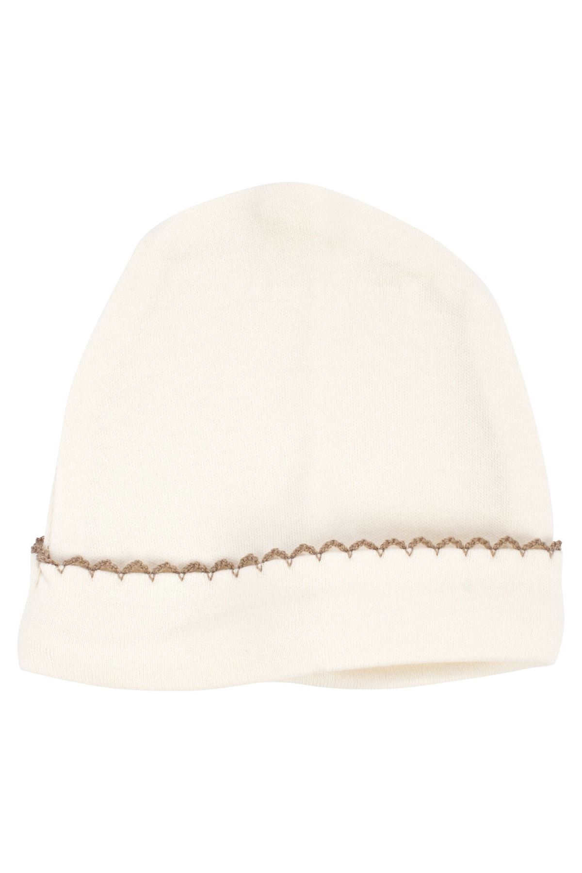 Kız Bebek Ekru Kahve Biyeli Bereli Tulum