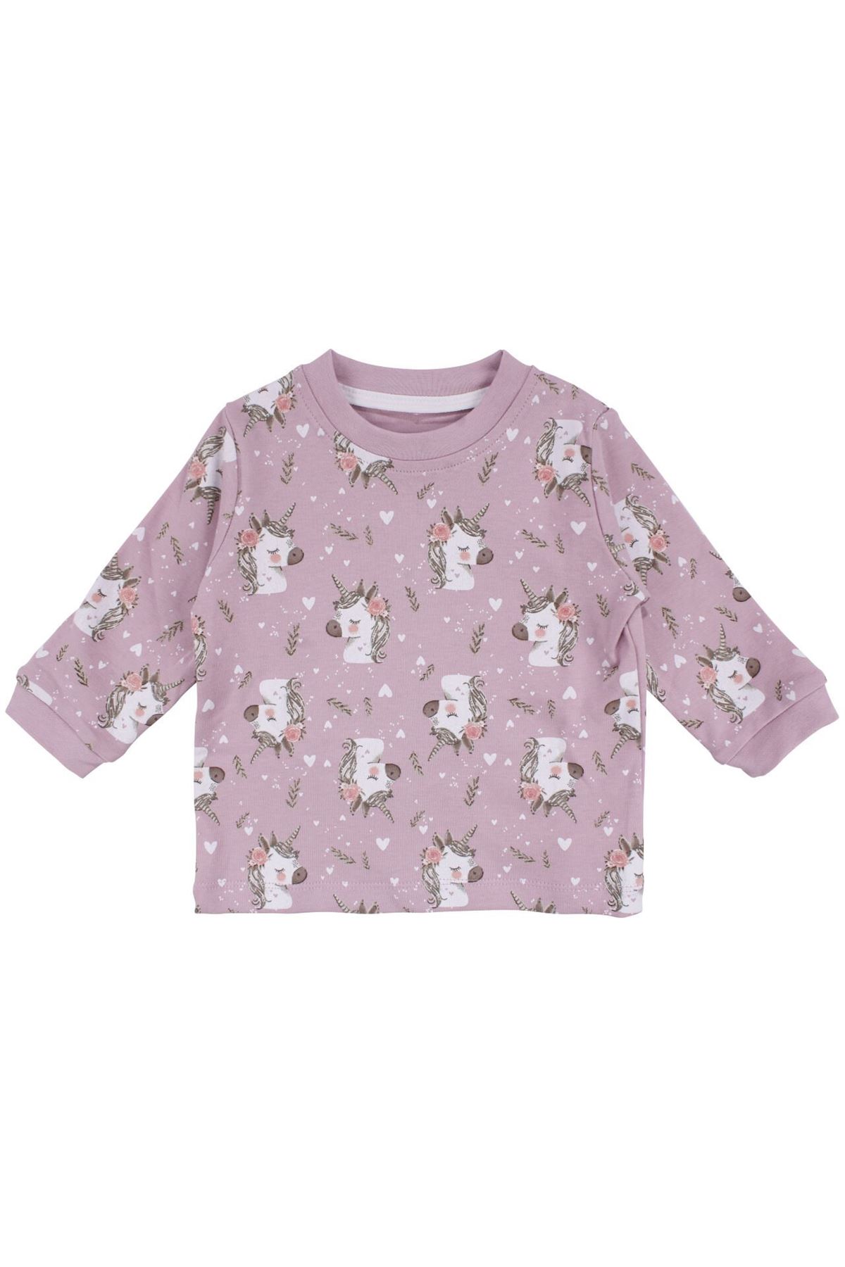 Kız Bebek Mor Unicorn Baskılı Pijama Takımı