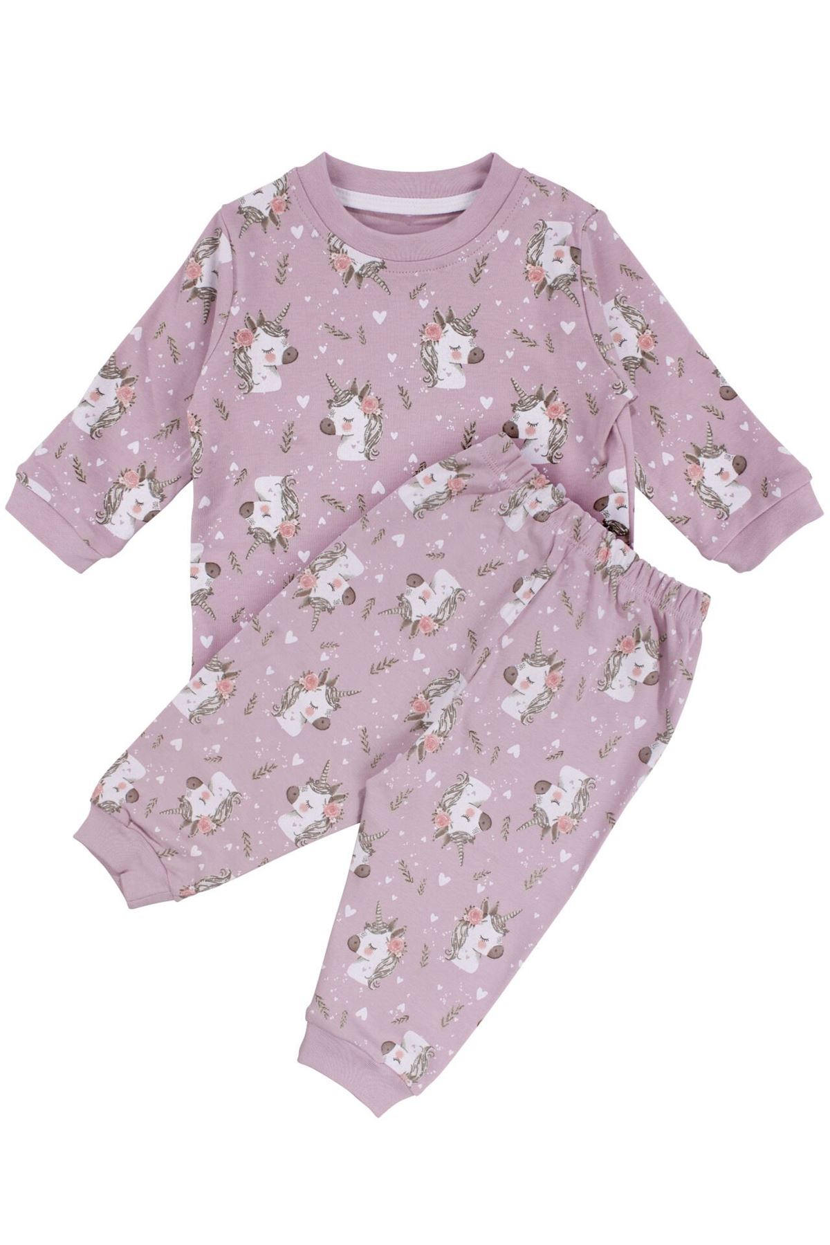 Kız Bebek Mor Unicorn Baskılı Pijama Takımı