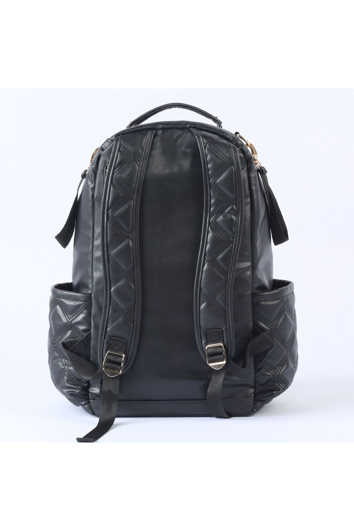 M&Y Oeste Deri Anne Bebek Bakım Sırt Çantası 7300 Siyah