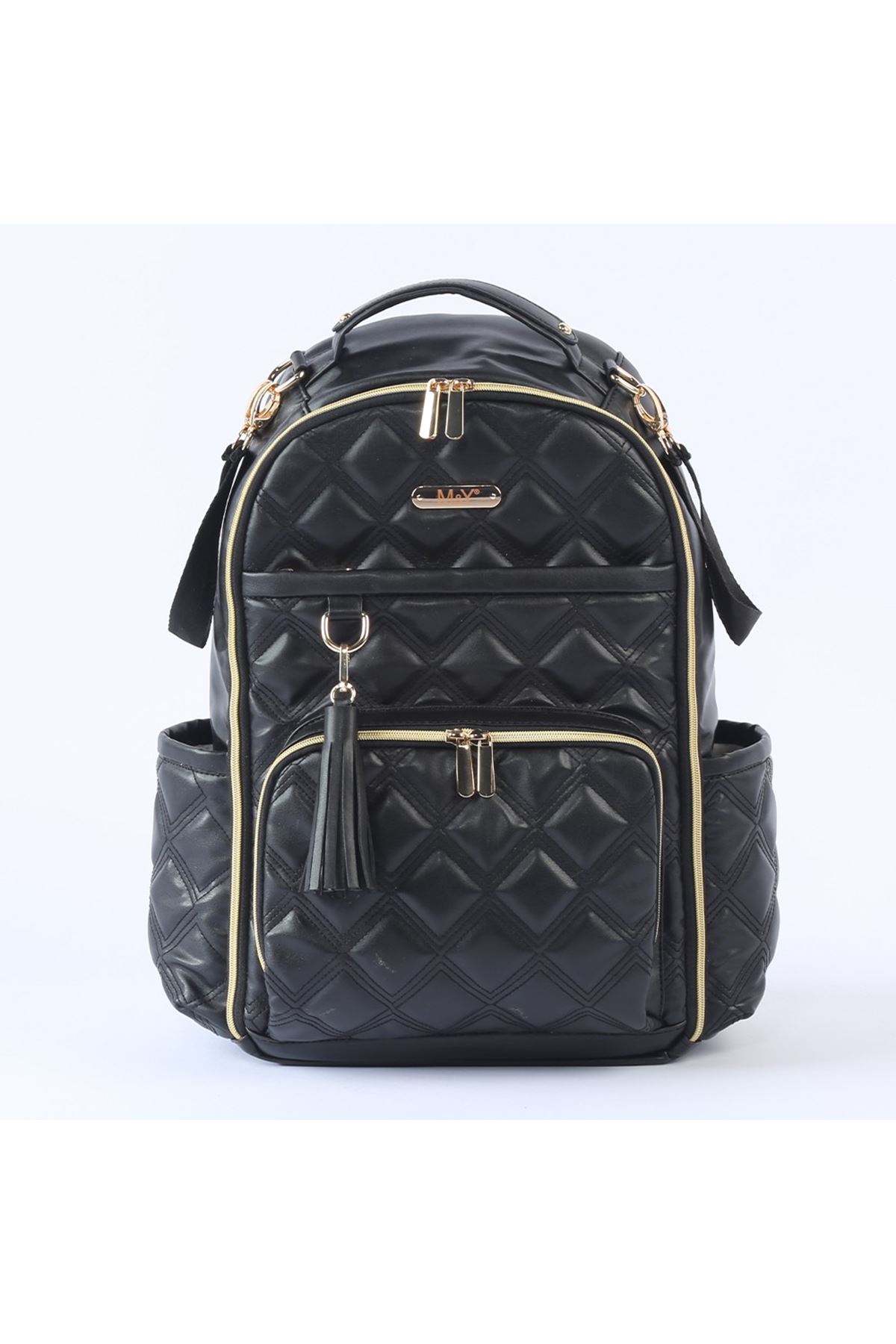M&Y Oeste Deri Anne Bebek Bakım Sırt Çantası 7300 Siyah