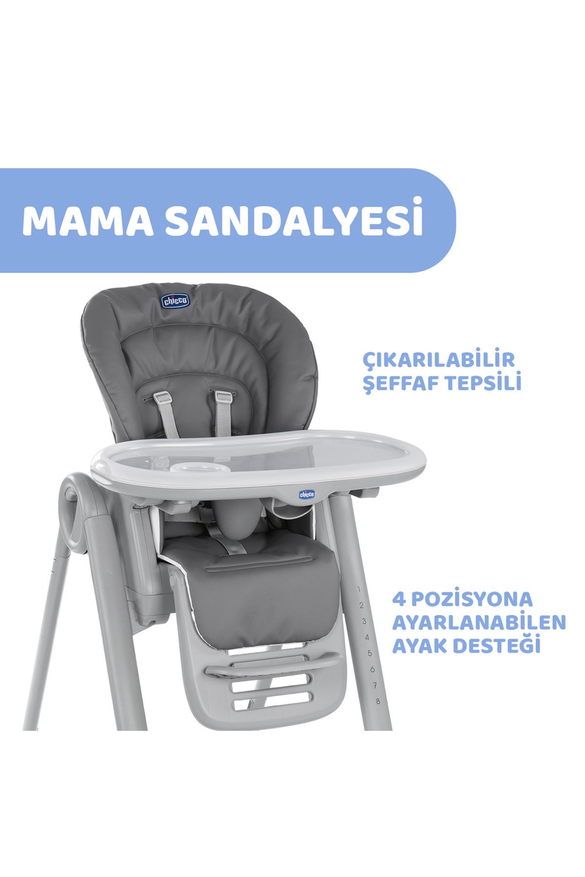 Chicco Polly Magic Mama Sandalyesi Dark Grey