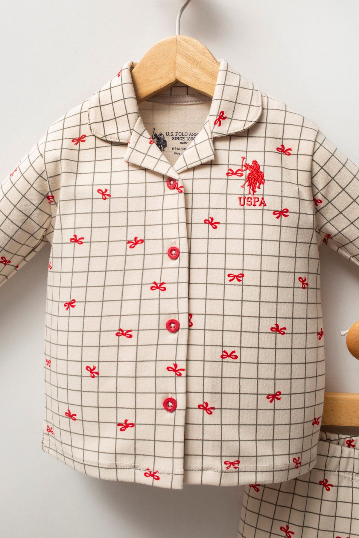 U.S. Polo Assn Gömlek Pijama Takımı USB2728 Beyaz