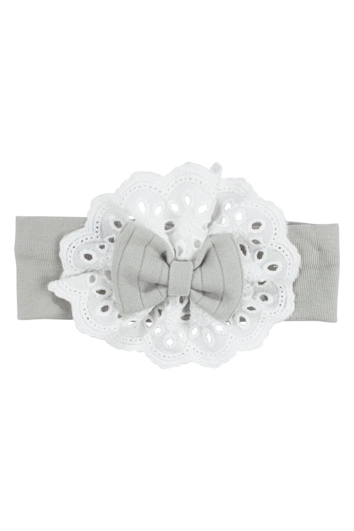 Kız Bebek Ekru Yeşil Fistolu Fiyonklu Bandanalı Patikli Tulum