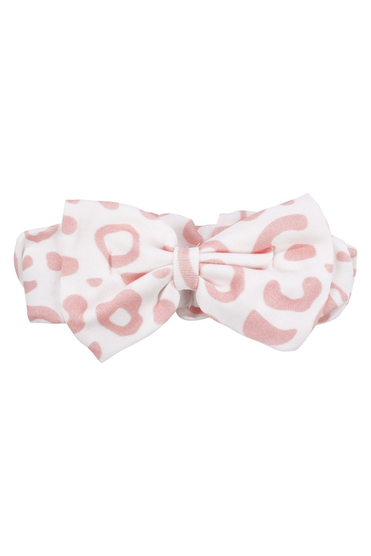 Kız Bebek Pembe Leopar Desenli Triko Hırkalı Fisto Yakalı 3'lü Lüks Takım