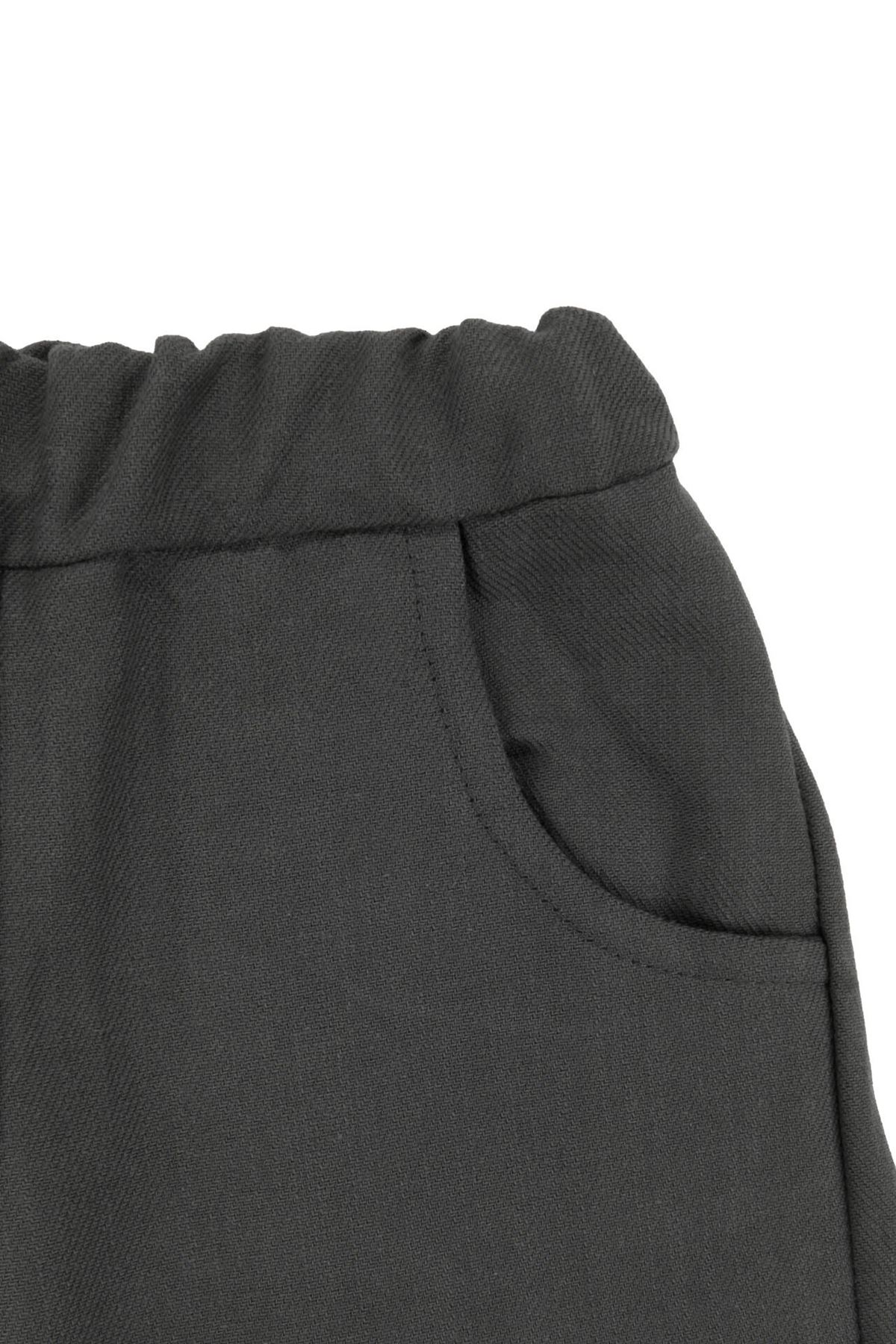 Erkek Bebek Desenli Ekru Müslin Gömlekli Yeşil Pantolonlu 2'li Takım