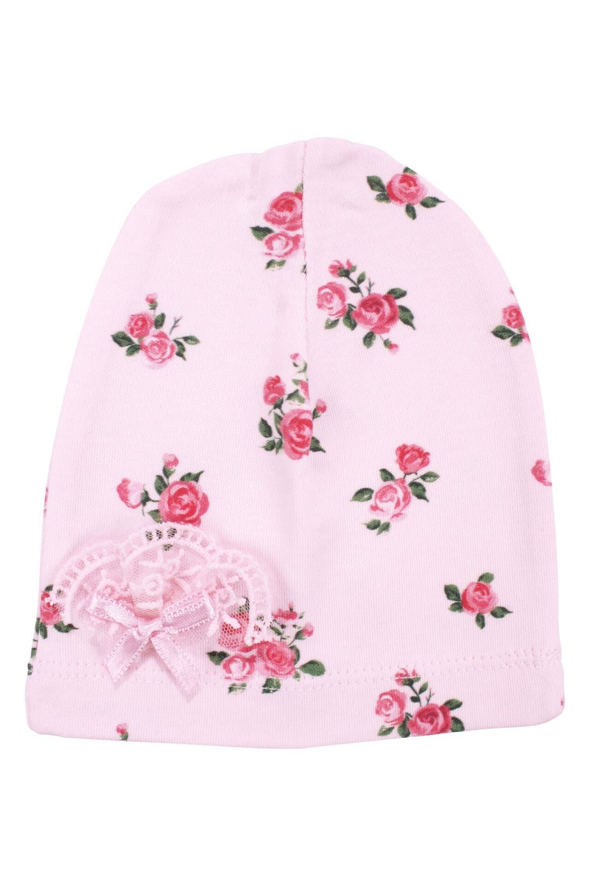 Kız Bebek Pembe Güllü Kanaviçe Nakışlı 3'lü Pijama Takımı