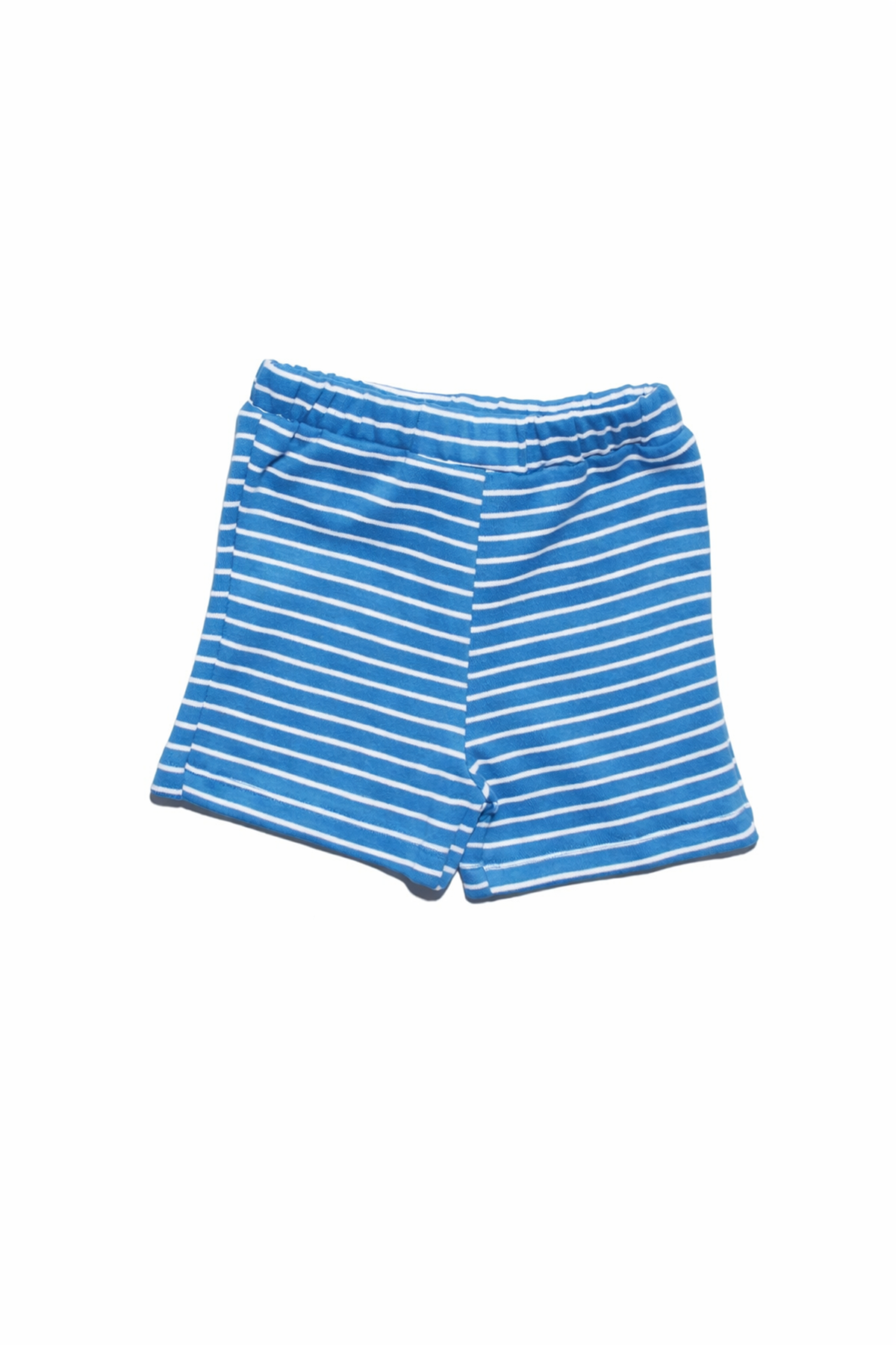 Erkek Bebek Beyaz Gemi Desenli Mavi Çizgili Şortlu 2'li Takım