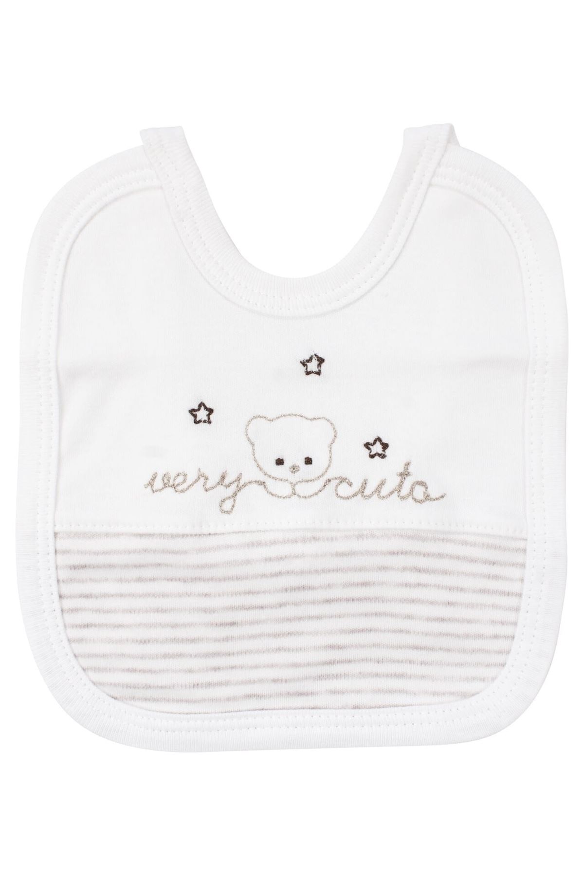 Unisex Ekru Very Cute Nakışlı 5 Parça Organik Hastane Çıkış Seti