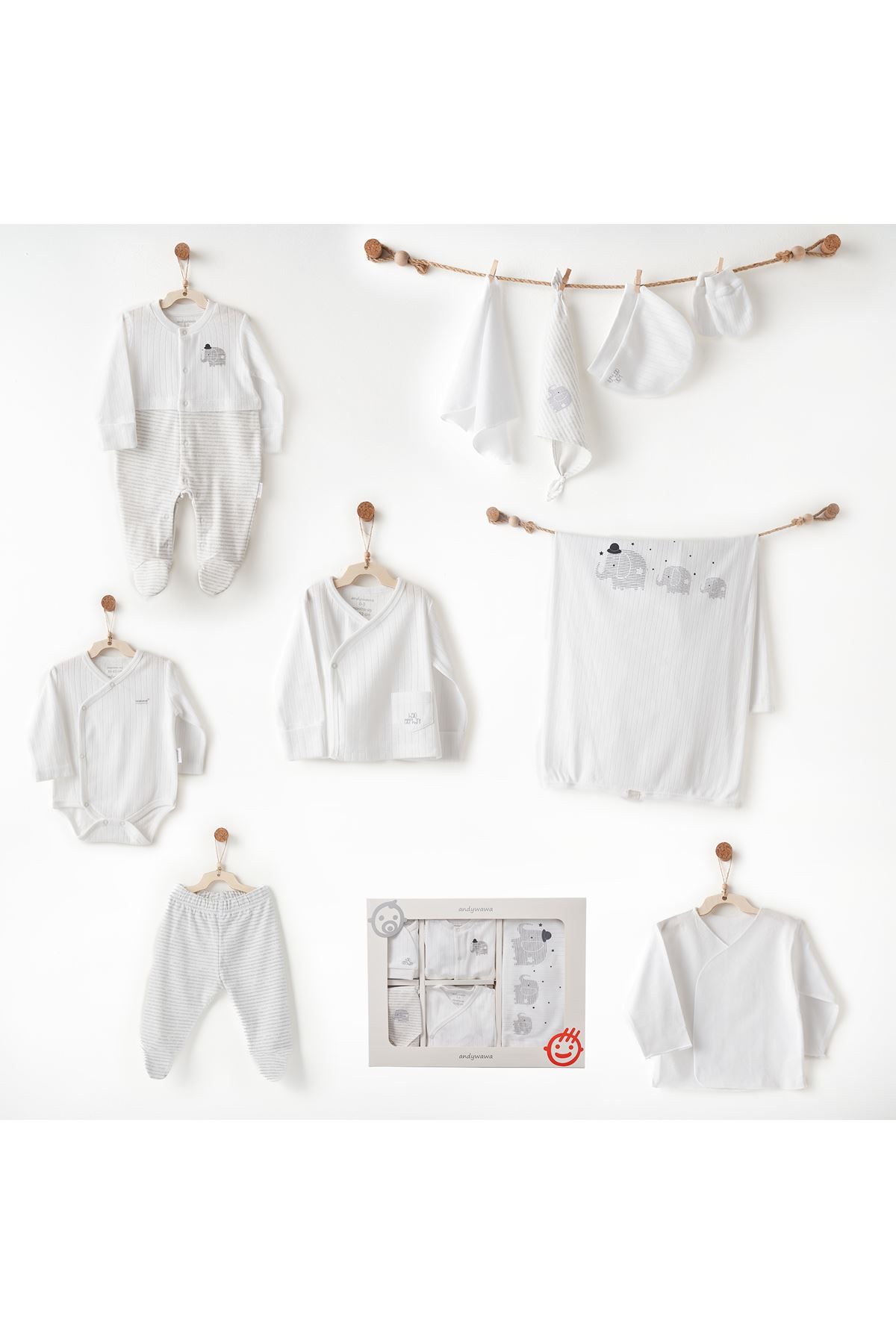 Andywawa AC26581 Hello Elephant 10lu Hastane Çıkışı White