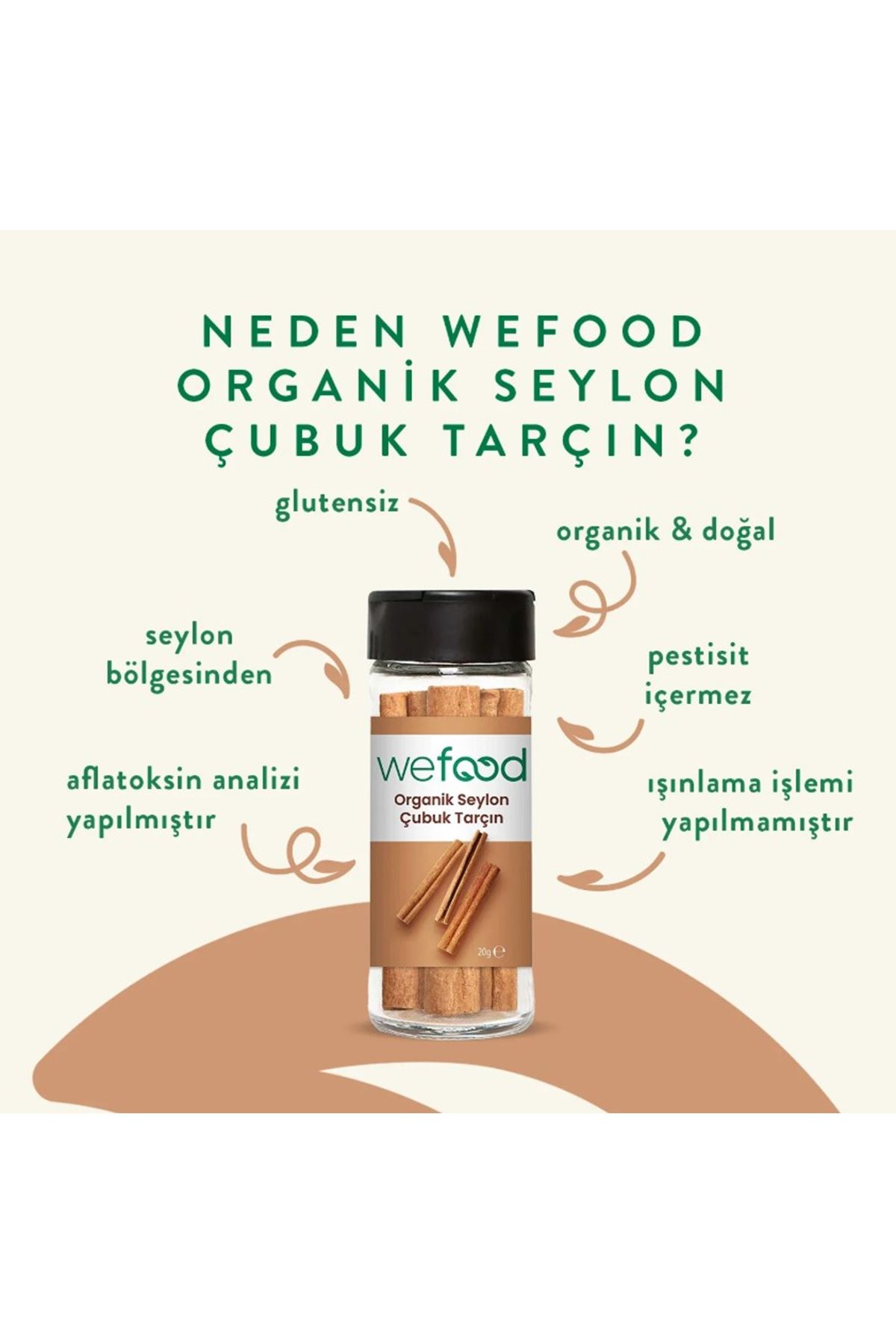Wefood Organik Seylon Tarçın Çubuk 20 Gr