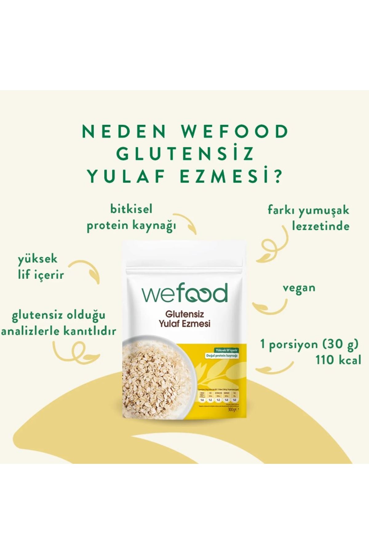 Wefood Glutensiz Yulaf Ezmesi 300 Gr