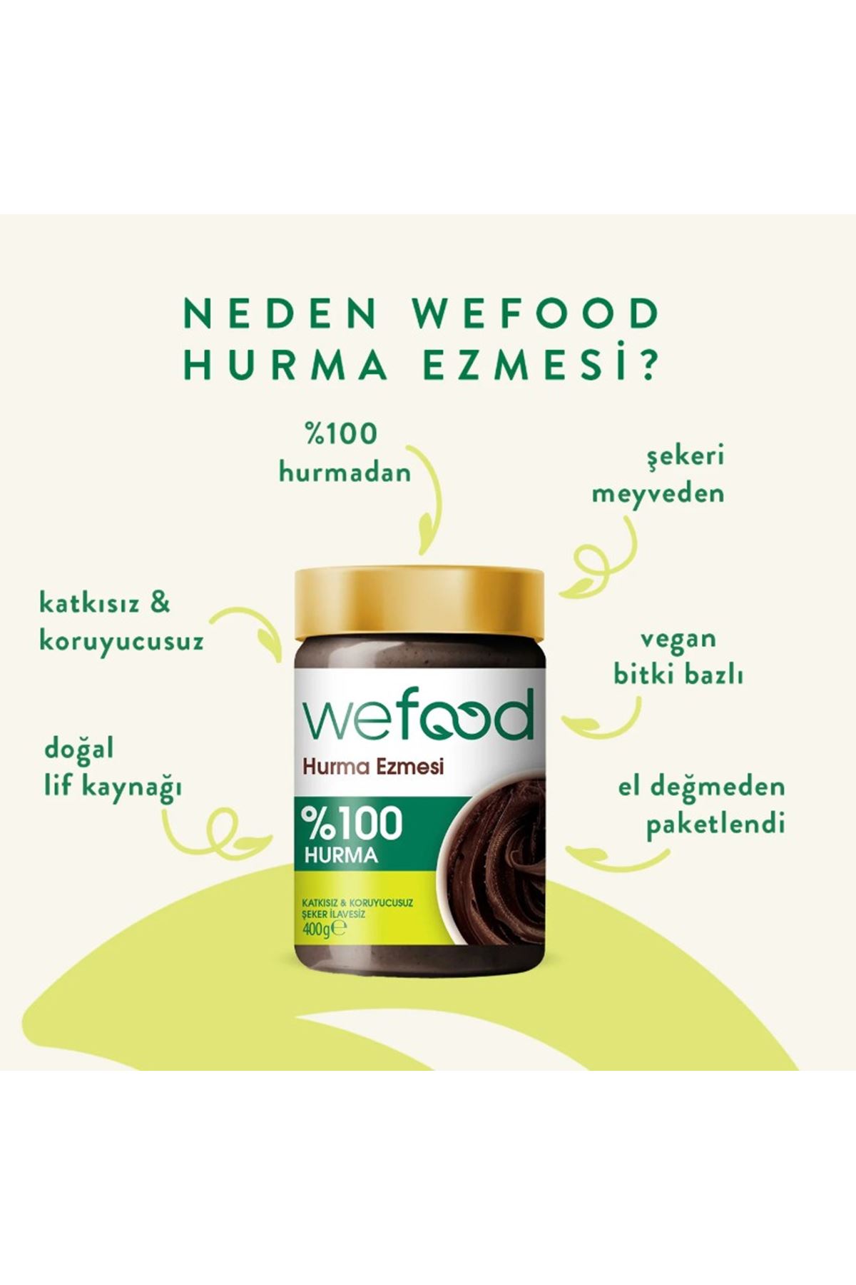 Wefood %100 Sade Hurma Ezmesi 400 Gr