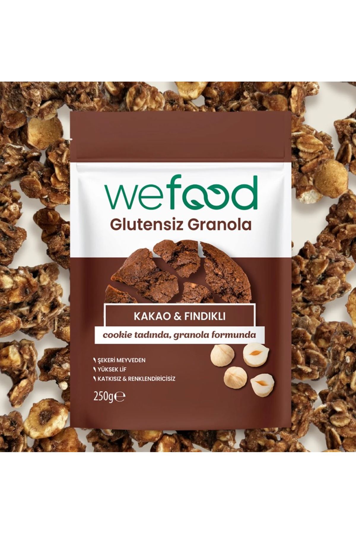 Wefood Kakao ve Fındık Granola 250 Gr