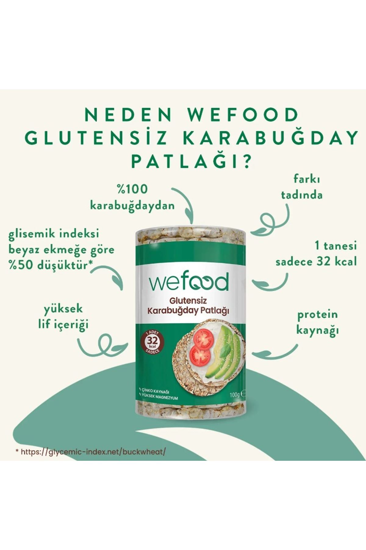 Wefood Karabuğday Patlağı 100 Gr