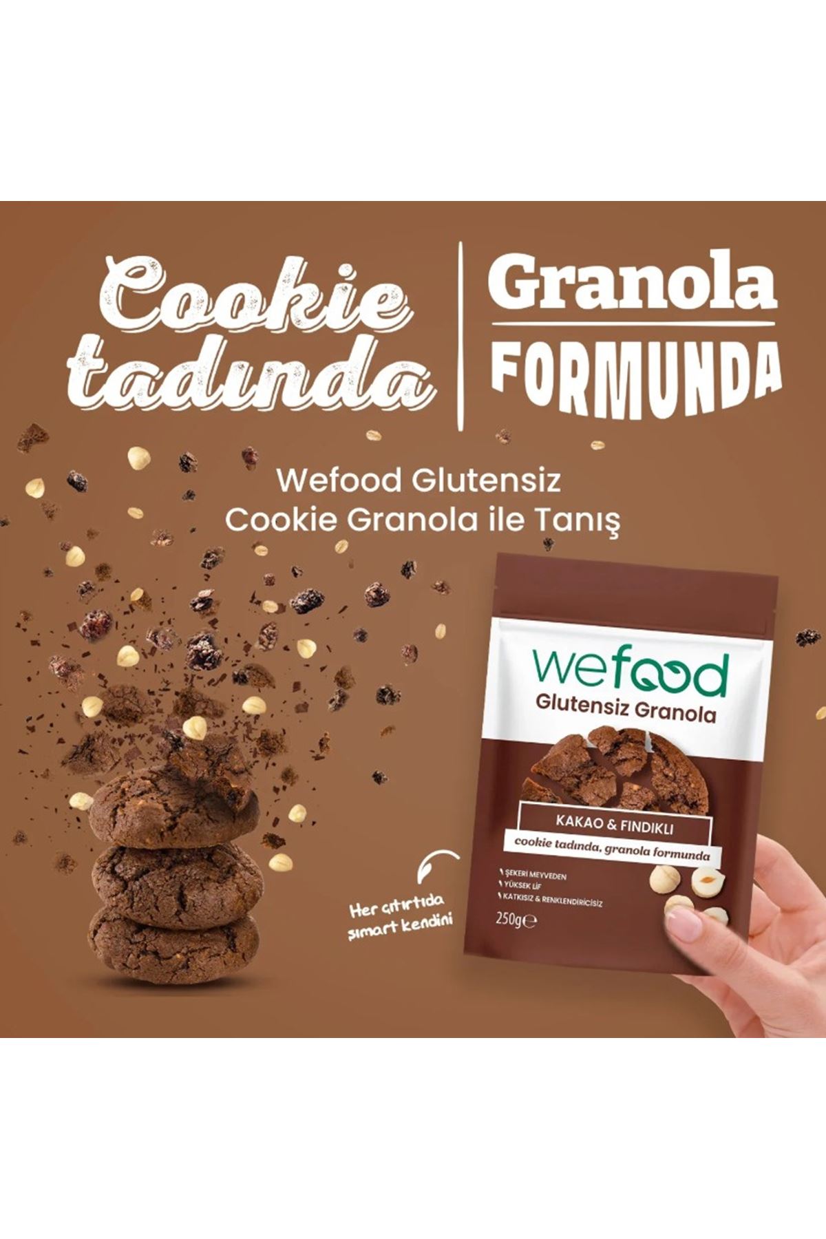 Wefood Kakao ve Fındık Granola 250 Gr