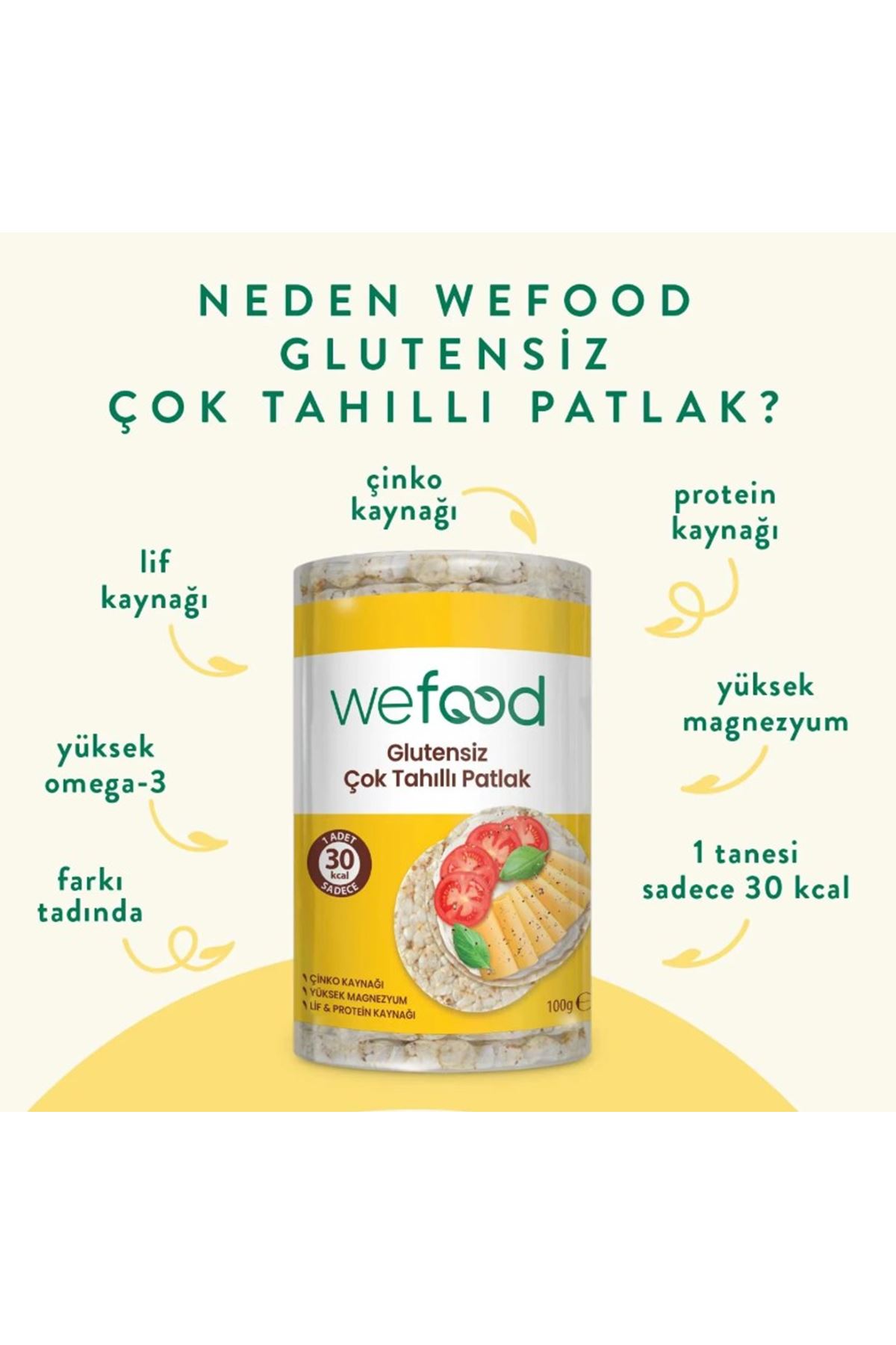 Wefood Çok Tahıllı Pirinç Patlağı 100 Gr