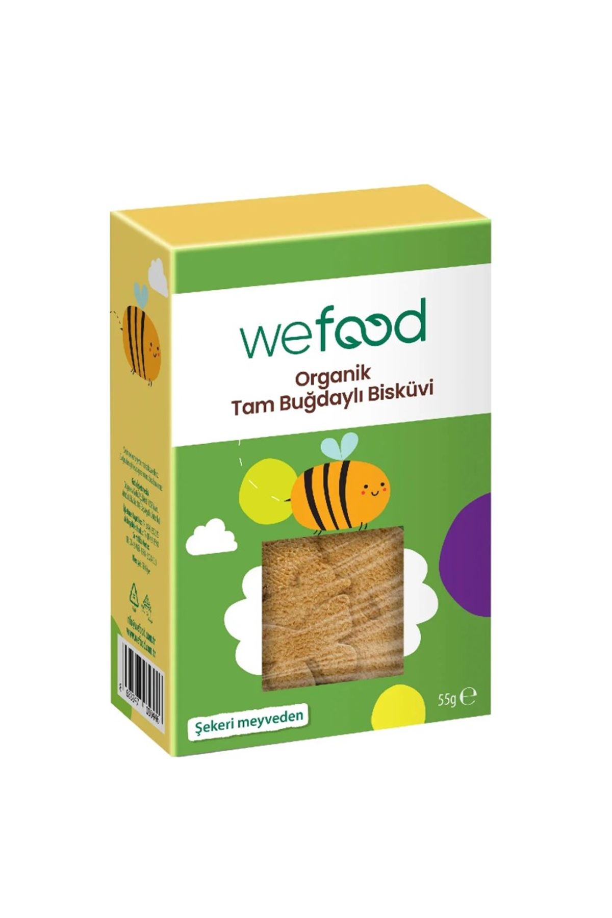 Wefood Organik Kids Tam Buğdaylı Bisküvi 55 Gr