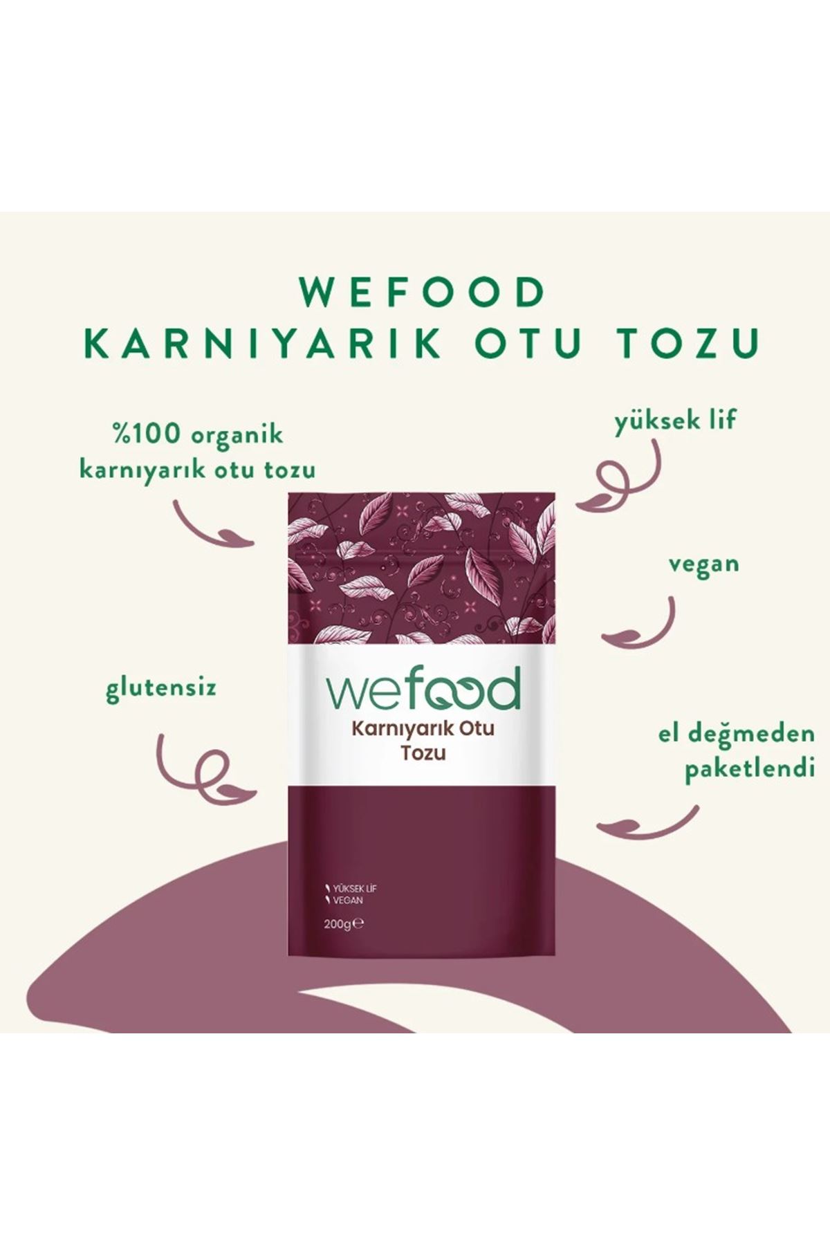 Wefood Organik Karnıyarık Otu Tozu 200 Gr