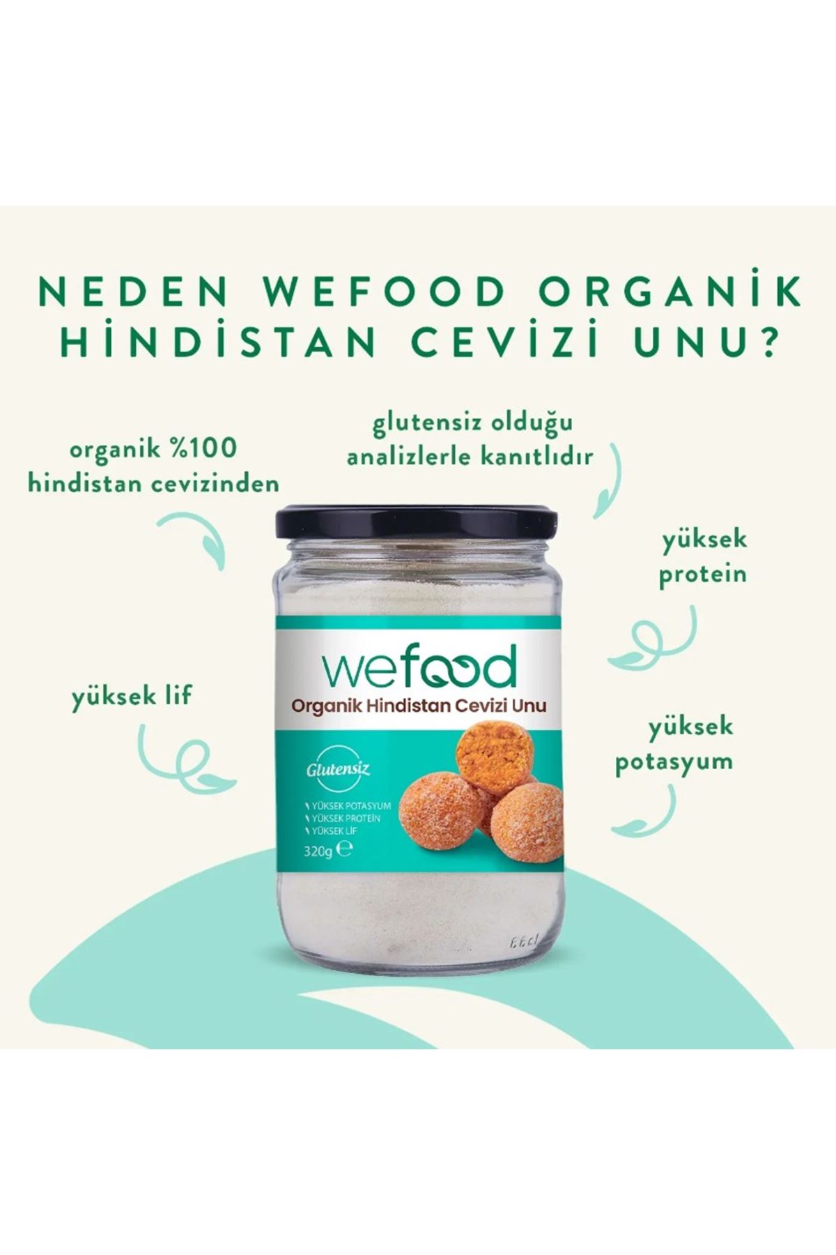 Wefood Organik Hindistan Cevizi Unu 320 Gr