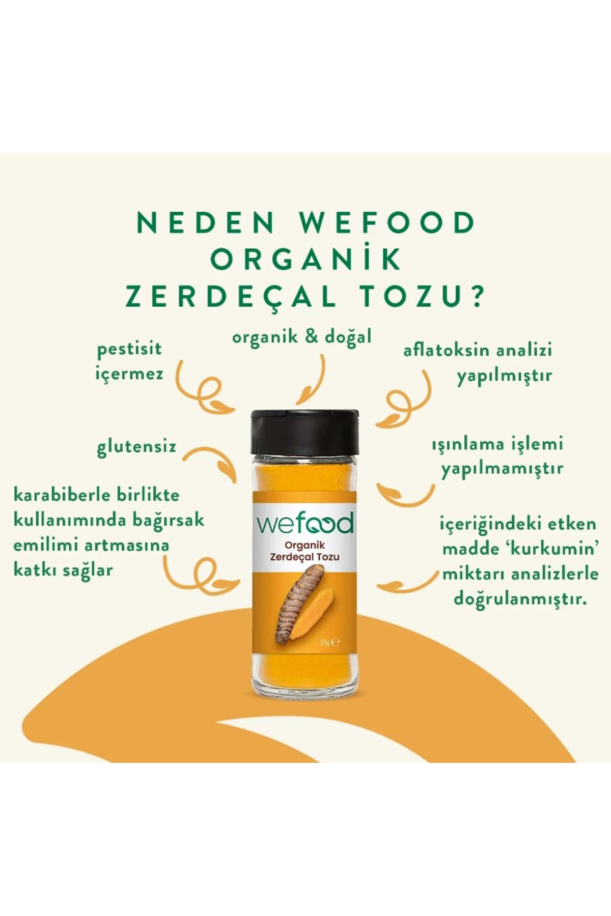 Wefood Organik Zerdeçal Tozu 55 Gr