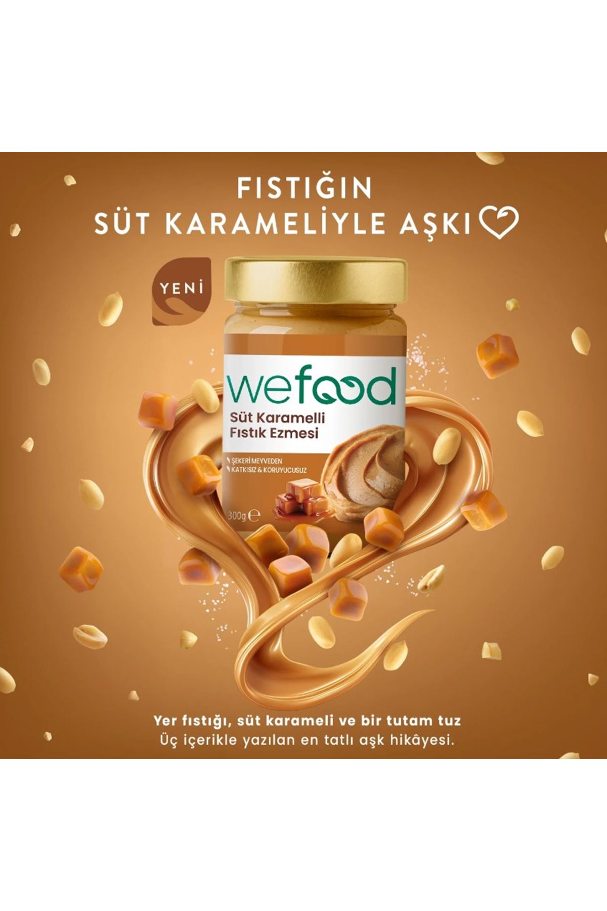 Wefood Süt Karamelli Fıstık Ezmesi 300 Gr