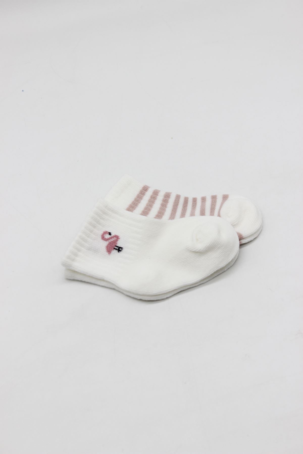 Bistyle Little Girl Penye Soket Çorap 2li 10139 Ekru Lila