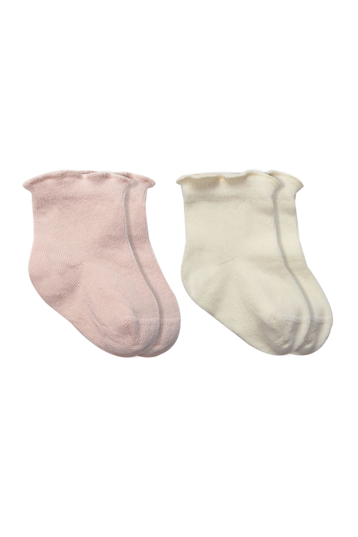Bistyle Overlok Style Penye Soket Çorap 2li 10153 Pudra