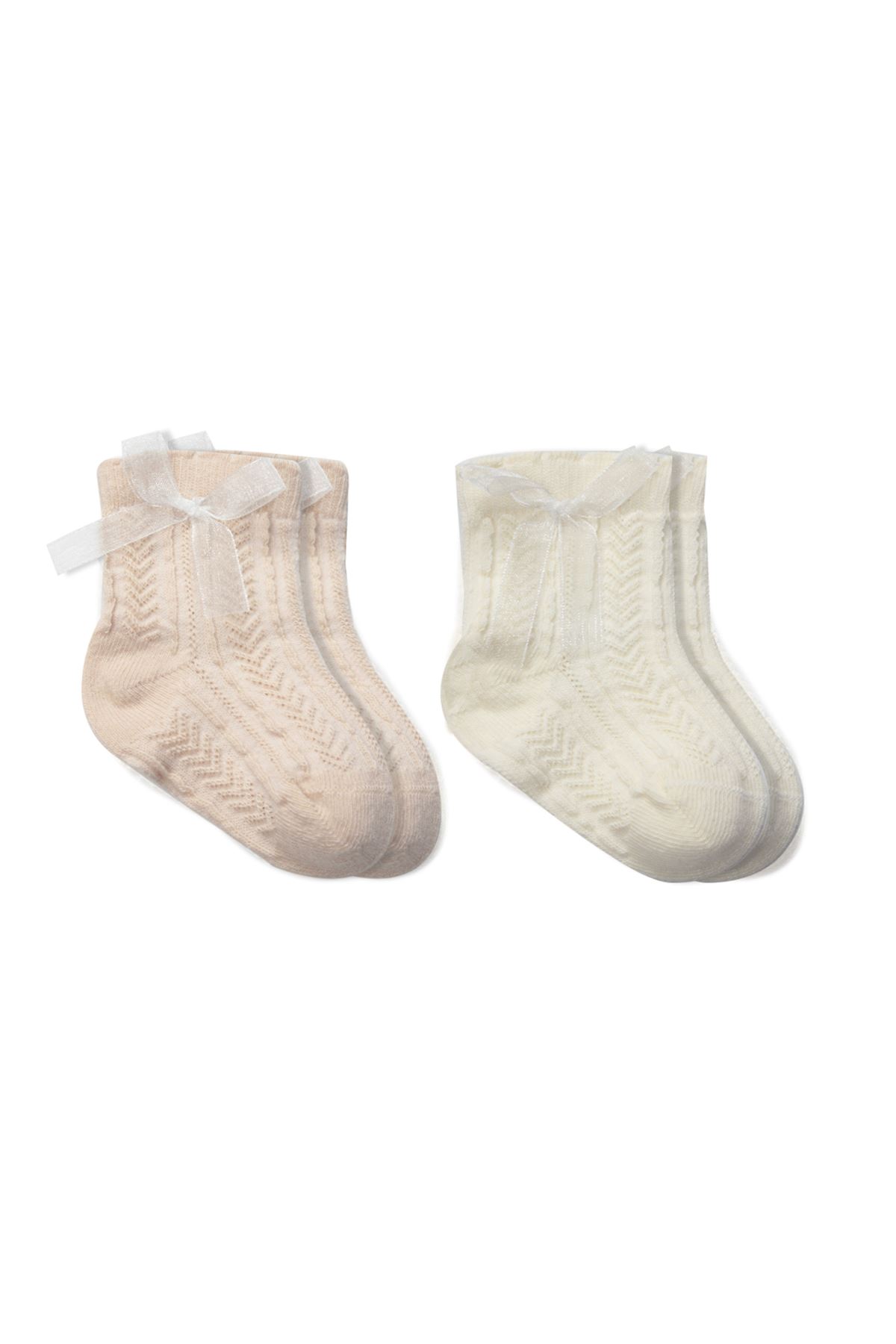 Bistyle Fiyonklu Penye Soket Çorap 2li 10149 Somon