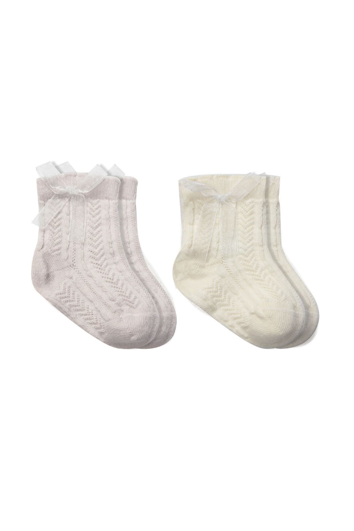 Bistyle Fiyonklu Penye Soket Çorap 2li 10149 Taş