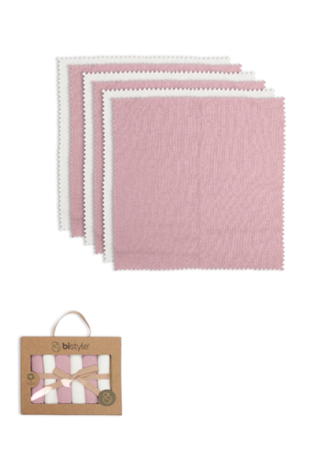 Bistyle Colours Kutulu 6lı Penye Mendil 20x20 90161 Ekru Gül Kurusu