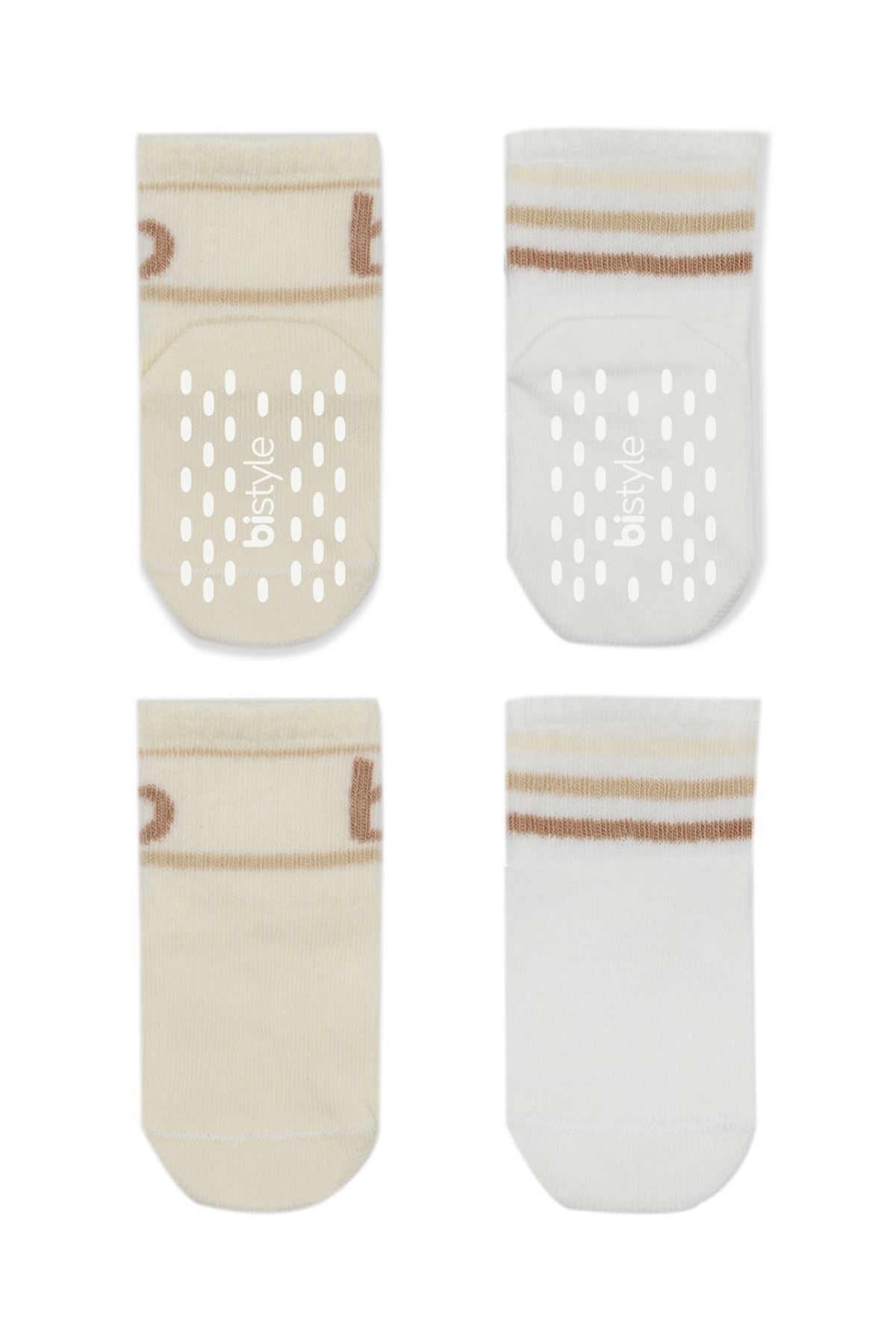 Bistyle Penye Kaymaz Soket Çorap 2li 10144 Bej Ekru