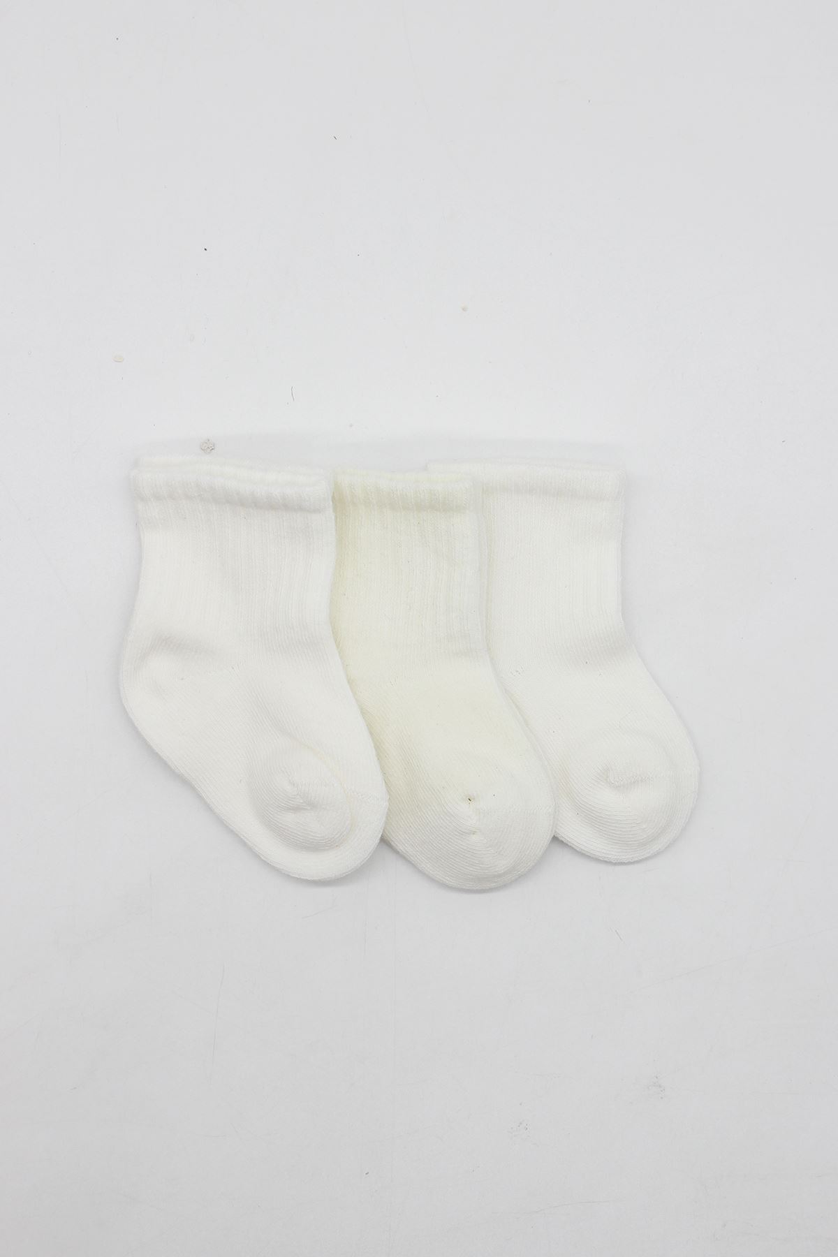 Bistyle 3lü Penye Soket Çorap 10132 Ekru