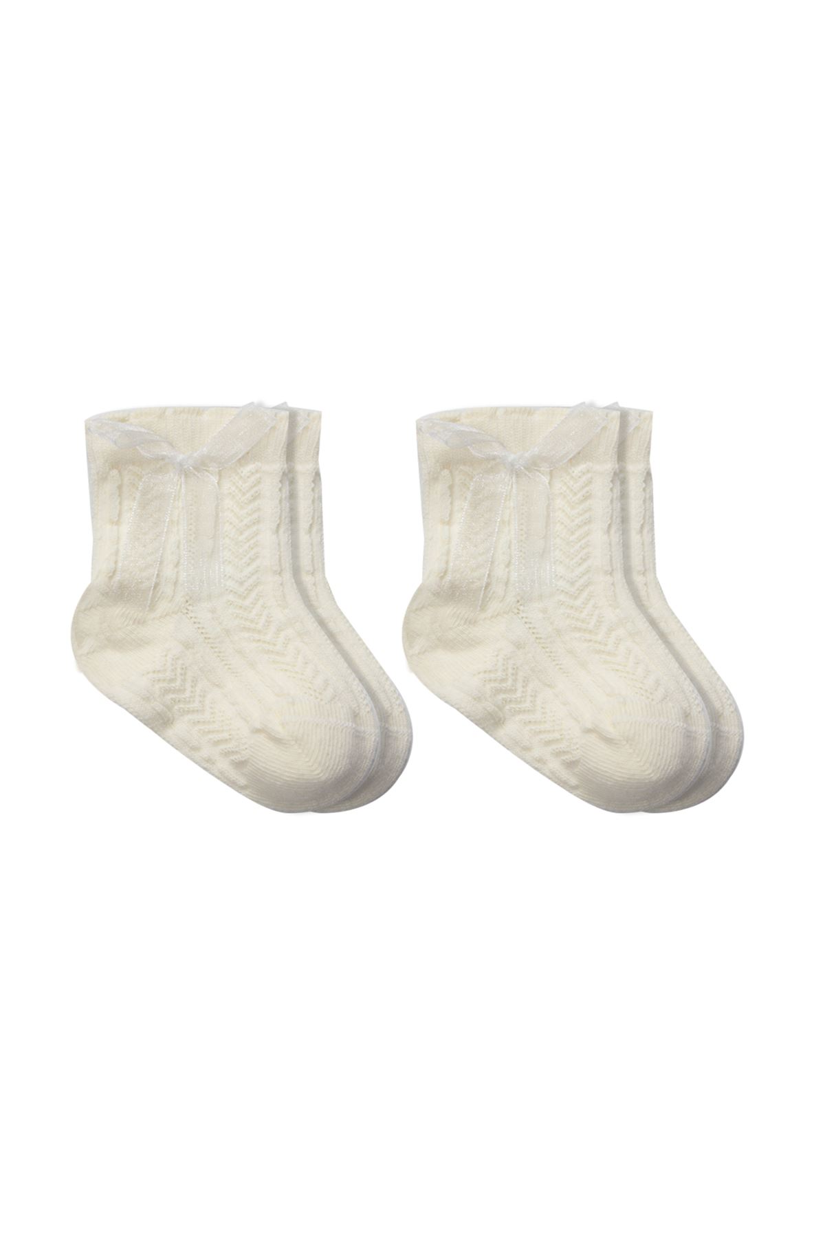 Bistyle Fiyonklu Penye Soket Çorap 2li 10150 Naturel