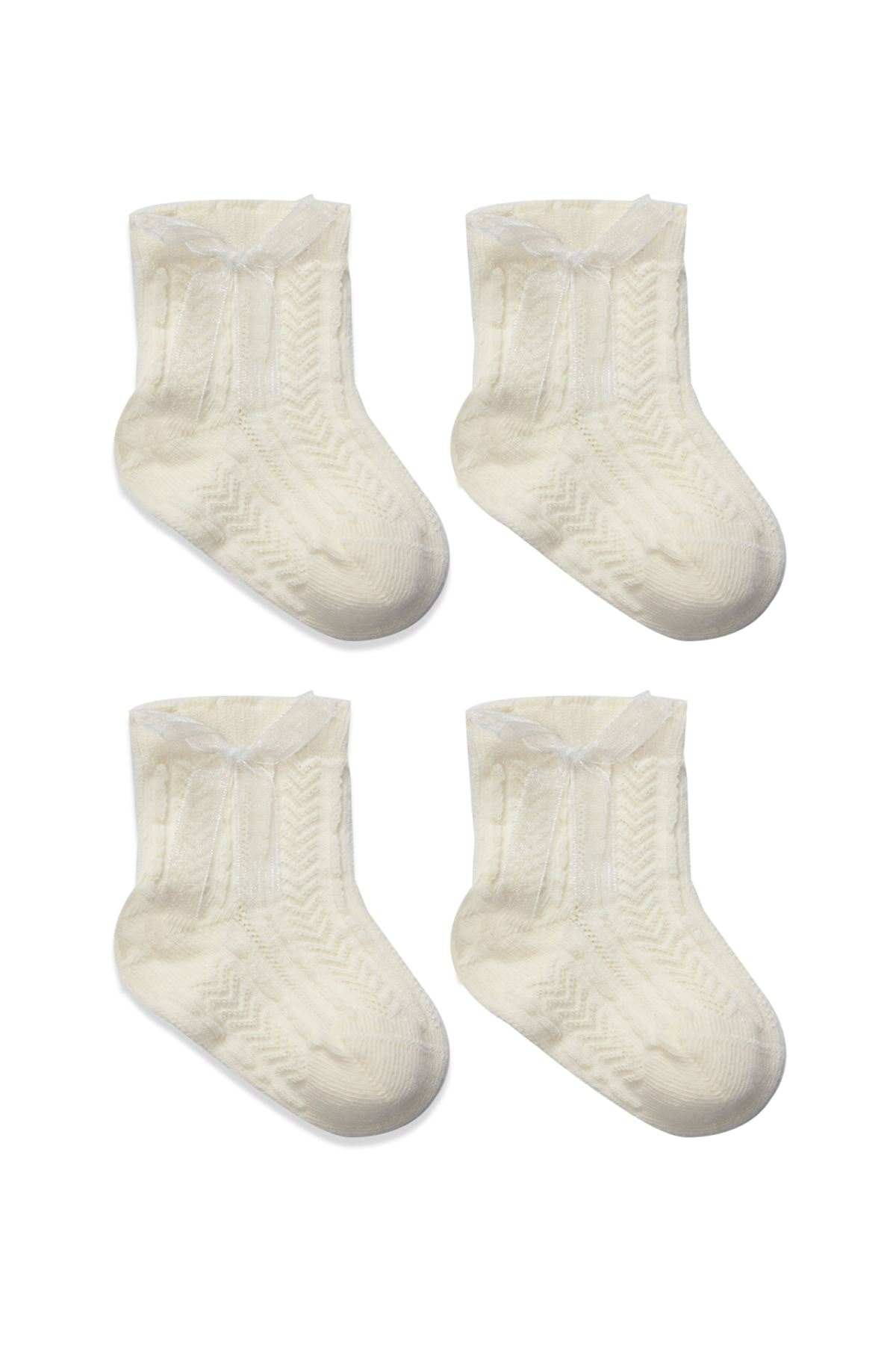 Bistyle Fiyonklu Penye Soket Çorap 2li 10150 Naturel