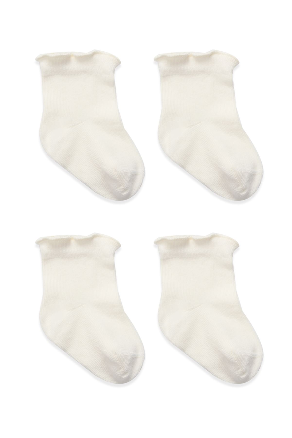 Bistyle Overlok Style Penye Soket Çorap 2li 10153 Ekru