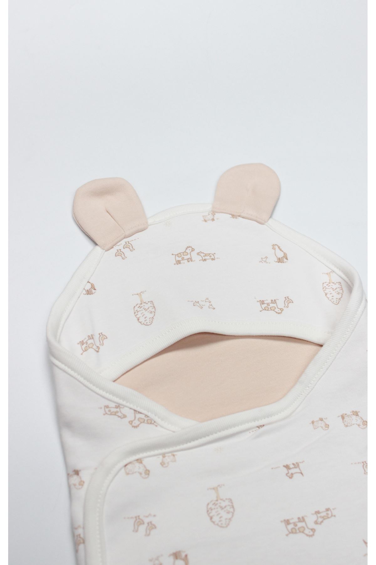 Bistyle Curly Lamb Bel Destekli Kundak 75111 Bej Mavi Ekru