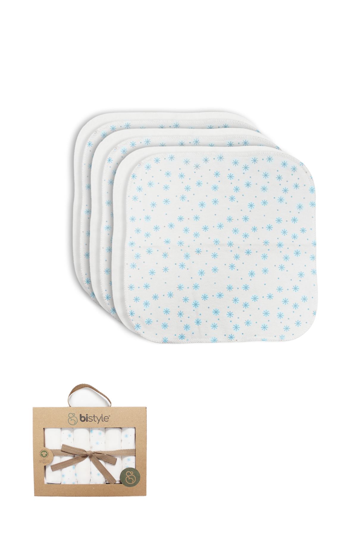 Bistyle Stars Kutulu 6lı Penye Mendil 20x20 90104 Mavi