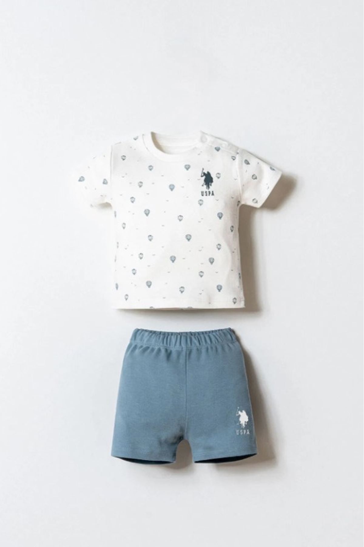 U.S. Polo Şortlu Takım USB2855 Beyaz