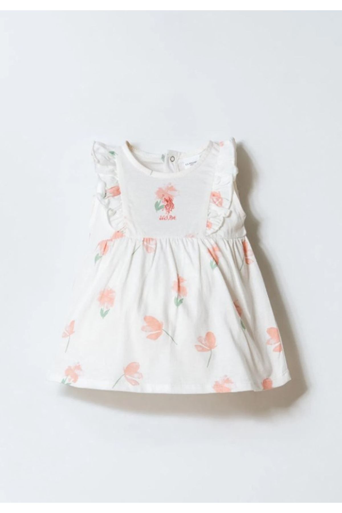 U.S. Polo Elbise USB2985 Beyaz-Pudra