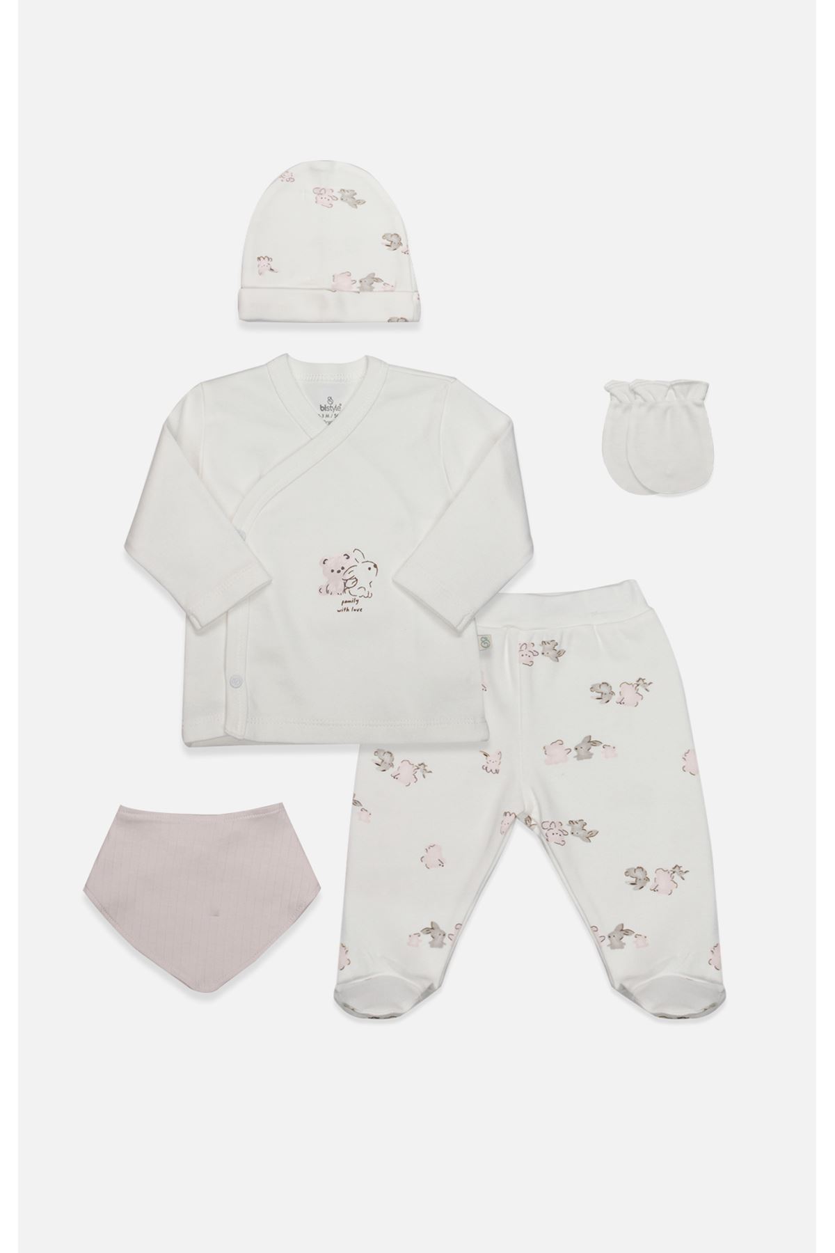 Bistyle 5li Hastane Çıkışı Love You Family 12114 Pudra