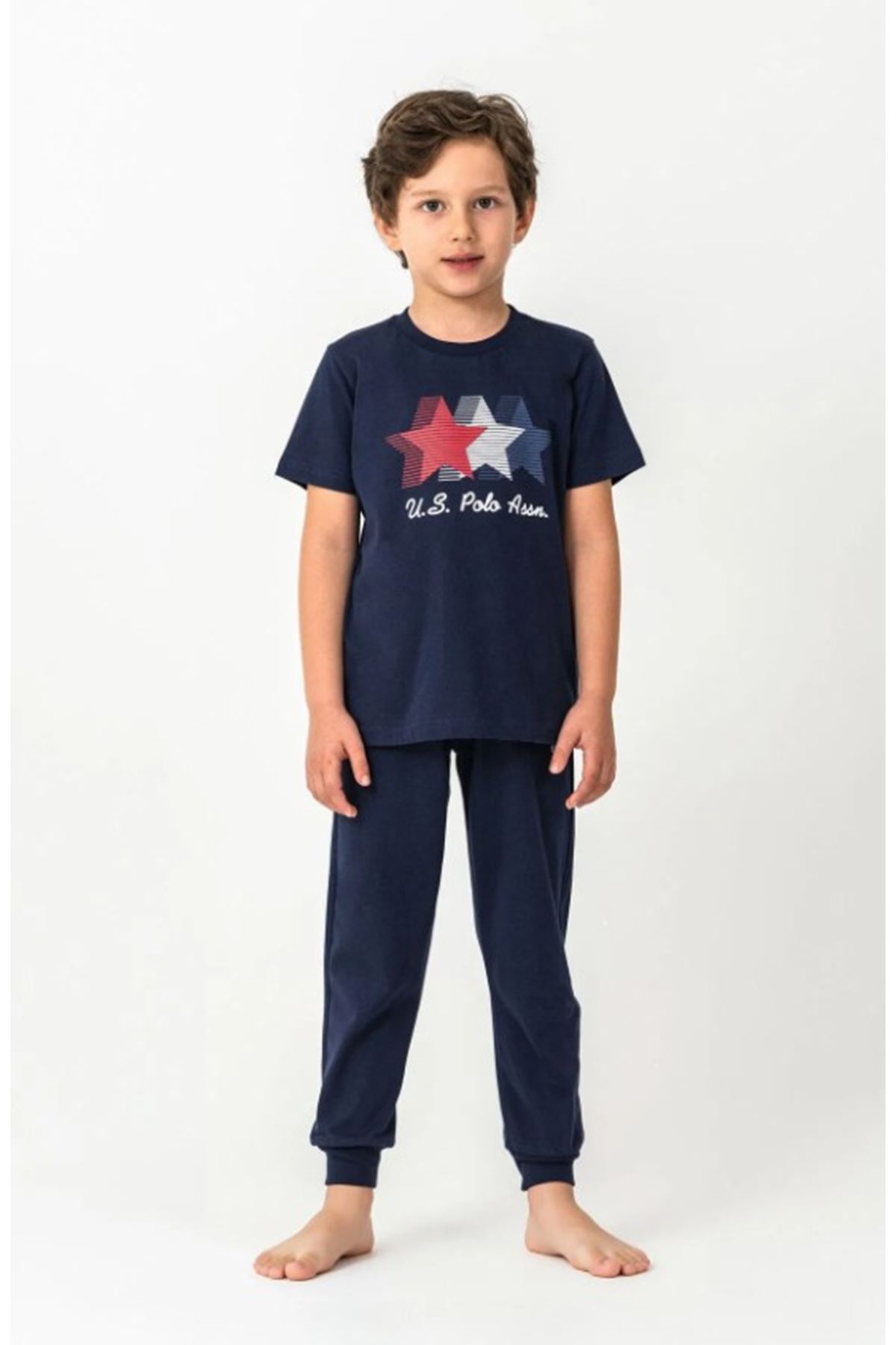 U.S. Polo Kısa Kol Pijama Takım US2441-4 Lacivert