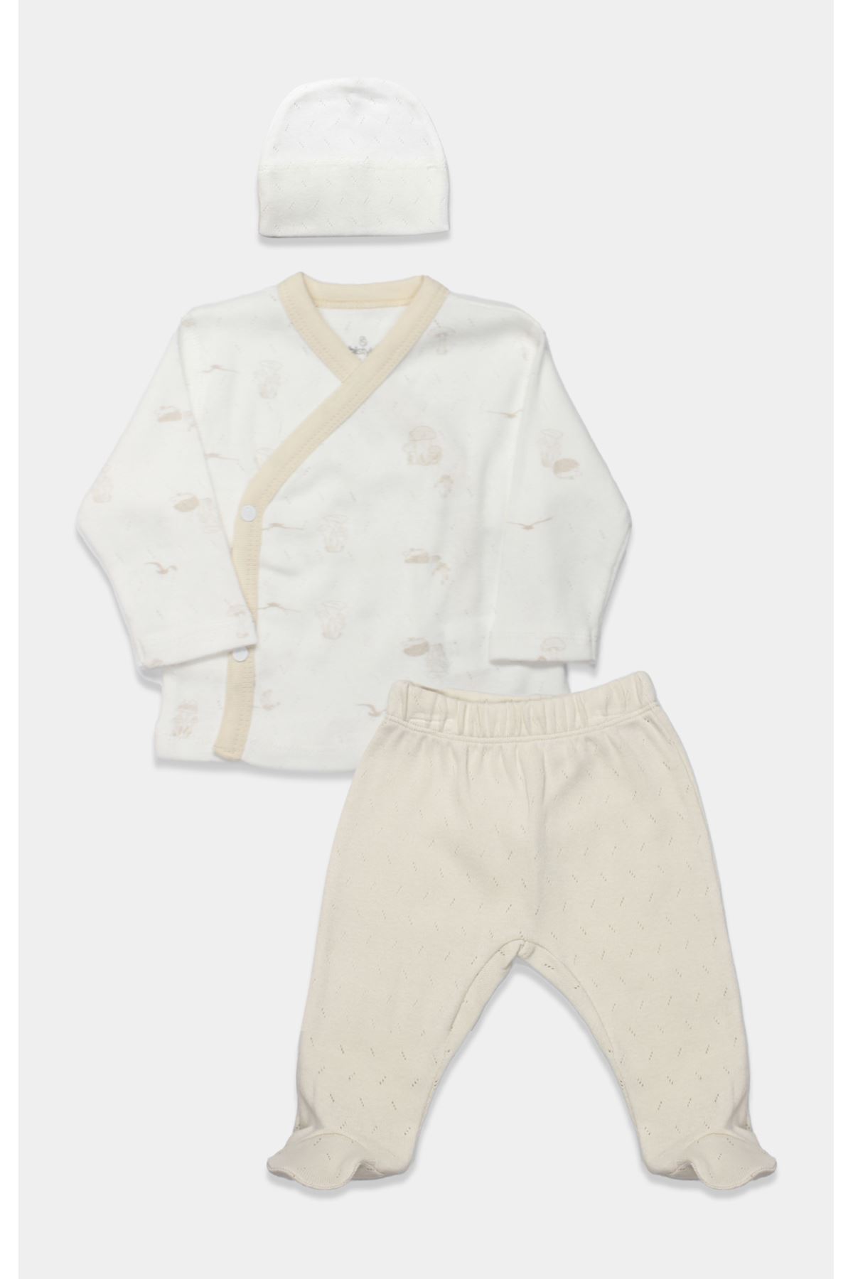 Bistyle 3lü Zıbın Takım My Favorite Zoo 13133 Ekru