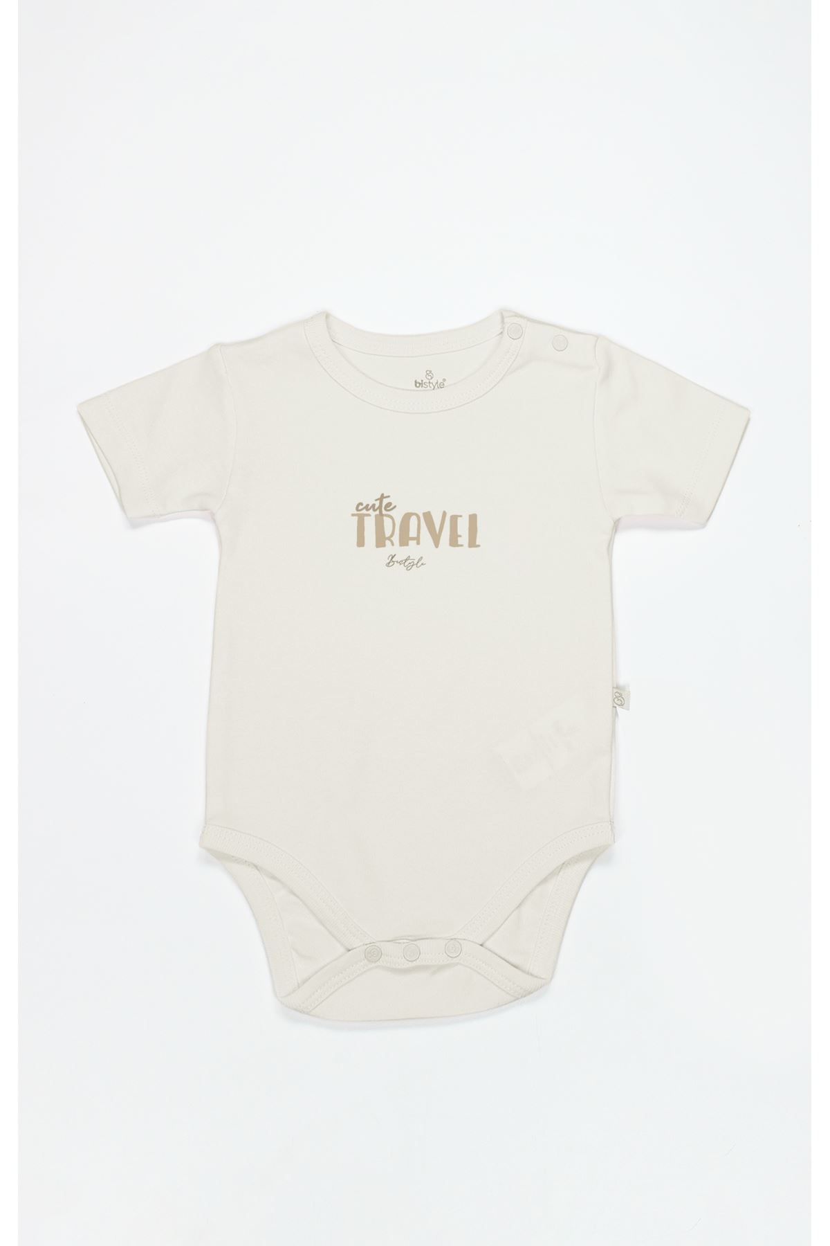Bistyle 3lü Body Yarım Kol Travel Clasic Kutulu 17162 Ekru