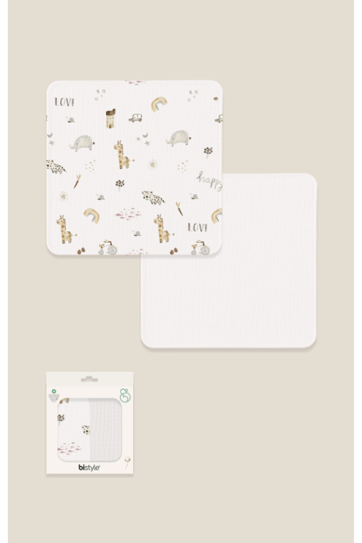 Bistyle 2li Müslin Battaniye In The Zoo Kutulu 70153 75x75cm Beyaz