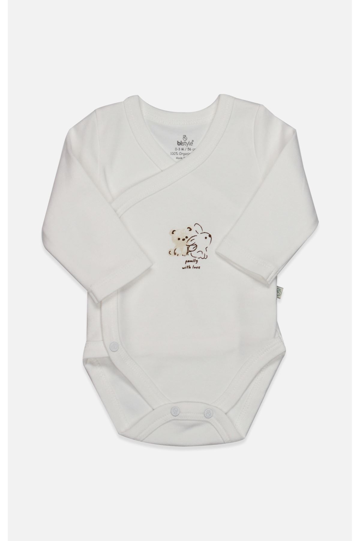 Bistyle Kruvaze Body Uzun Kol With You Family 17145 Bej